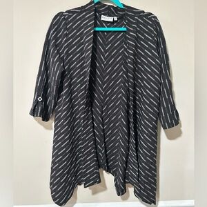 Habitat Flowy Cover Me Black and White Striped Open Front Cardigan